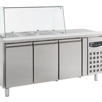 TABLE RÉFRIGÉRÉE AVEC VERRE 3 PORTES