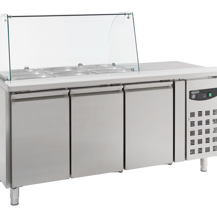 TABLE RÉFRIGÉRÉE AVEC VERRE 3 PORTES