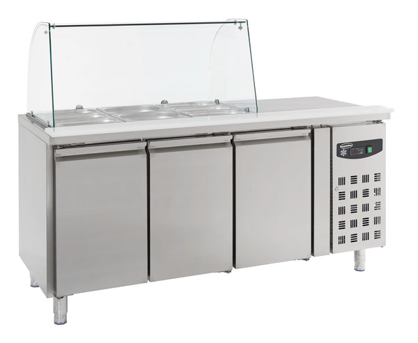 TABLE RÉFRIGÉRÉE AVEC VERRE 3 PORTES