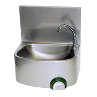 LAVE-MAINS INOX 304, DOSSERET MONOBLOC PLIE
