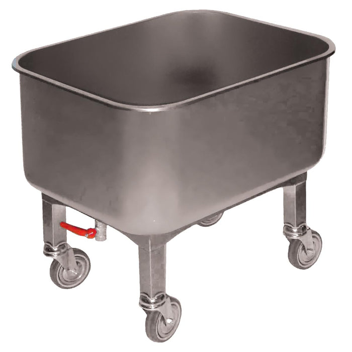 CUVE ROULANTE INOX 304, 80L, ROBINET DE VIDANGE