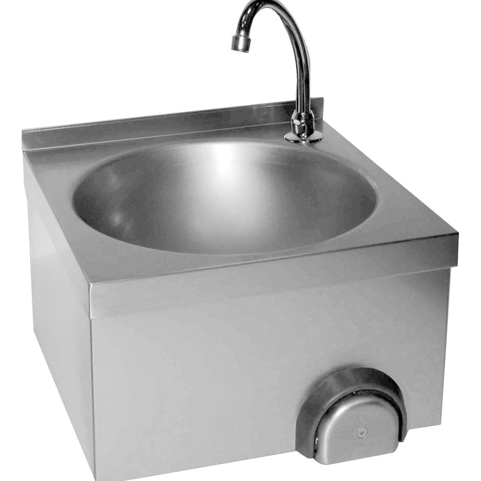 LAVE-MAINS INOX CUVE RONDE, DOSSERET 30 MM