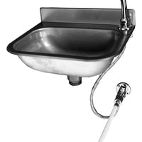 LAVE-MAINS ECO INOX AVEC DOSSERET H. 50 MM