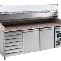 MEUBLE PIZZAS 2 P. 600X400MM+7TIROIRS, +2/+8°C