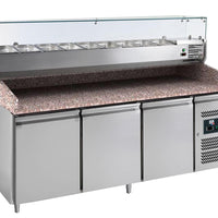 MEUBLE PIZZAS, 3 P. 600X400 MM, +2/+8°C, GAZ R290