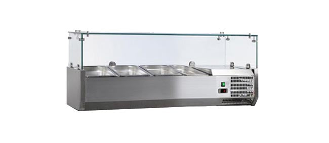 VITRINE A INGREDIENTS INOX, +2/+8°C