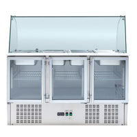 Saladette Réfrigérée 4 GN 1/1 - 3 Portes Vitrées