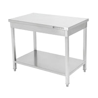 Table Inox Centrale avec Etagère - 1200 x 700 mm