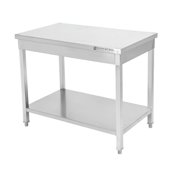 Table Inox Centrale avec Etagère - 1200 x 700 mm