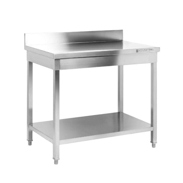 Table Inox avec Dosseret et Etagère - 800 x 700 mm