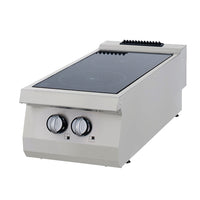Heavy Duty cuisinière à infrarouge - 2 brûleurs - unité double - profondeur 70 cm - électrique