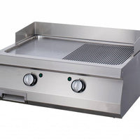 Heavy Duty plaque de gril - demi-rainuré chromé - unité double - profondeur 70 cm - gaz