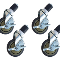WT SQ Wheels set of 4 - with brakes - 5 Inch / 12.7 cm