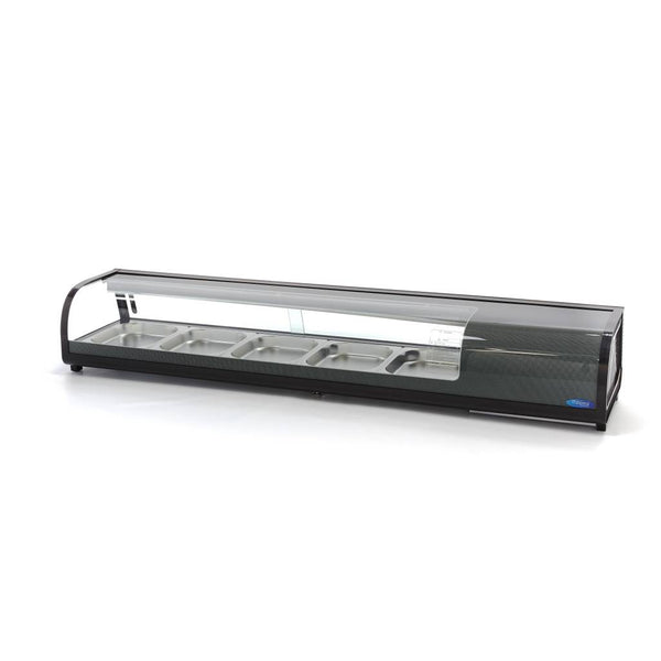 Présentoir de sushis et de tapas -132 L - incl 5 x 1/2 GN - modèle de table
