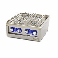 Cuiseur de qualité commerciale - 4 brûleurs - unité double - profondeur 60 cm - gaz