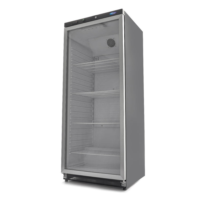 Réfrigérateur - 600 L - noir - avec porte en verre