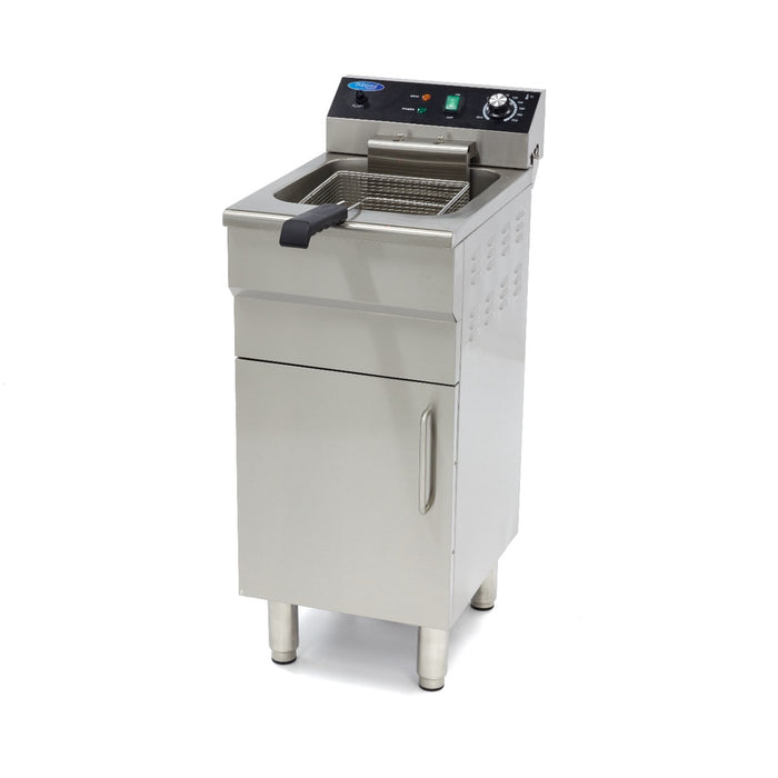 Friteuse - 16 L - 1 panier - avec robinet de vidange et support - 230V