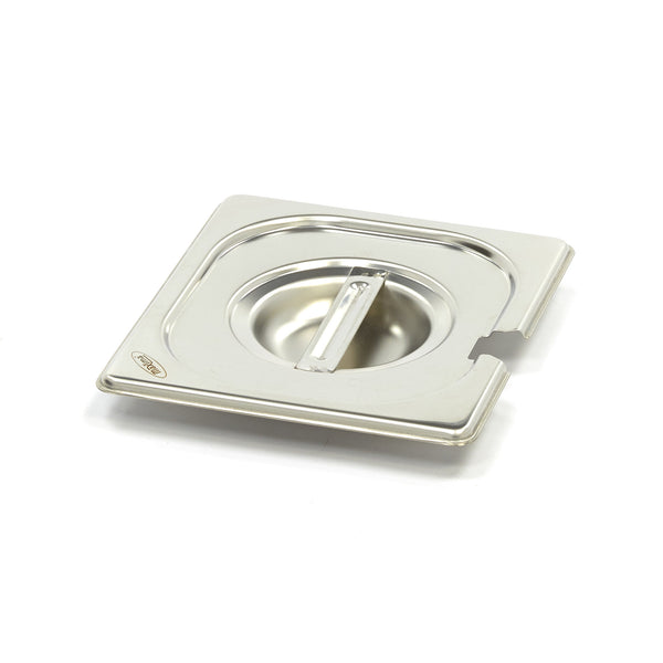 Couvercle gastronorm - 1/6 GN - acier inoxydable - avec ouverture pour cuillère