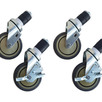 WT SQ Wheels set of 4 - 2 with brakes - 4 Inch / 10.2 cm